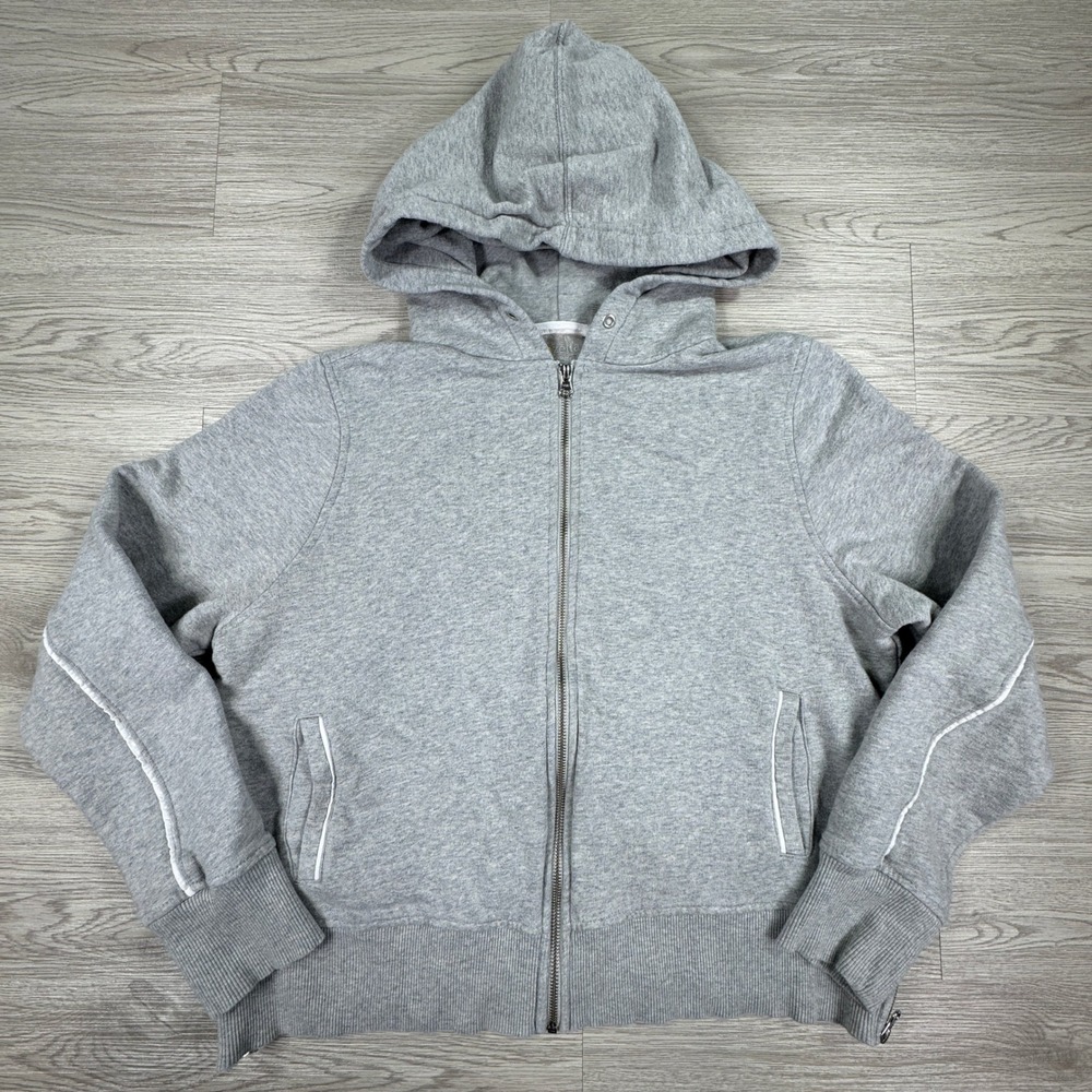 Zella Women's Hoodie Full Zip Sweatshirt Jacket Gray Large Cotton Activewear